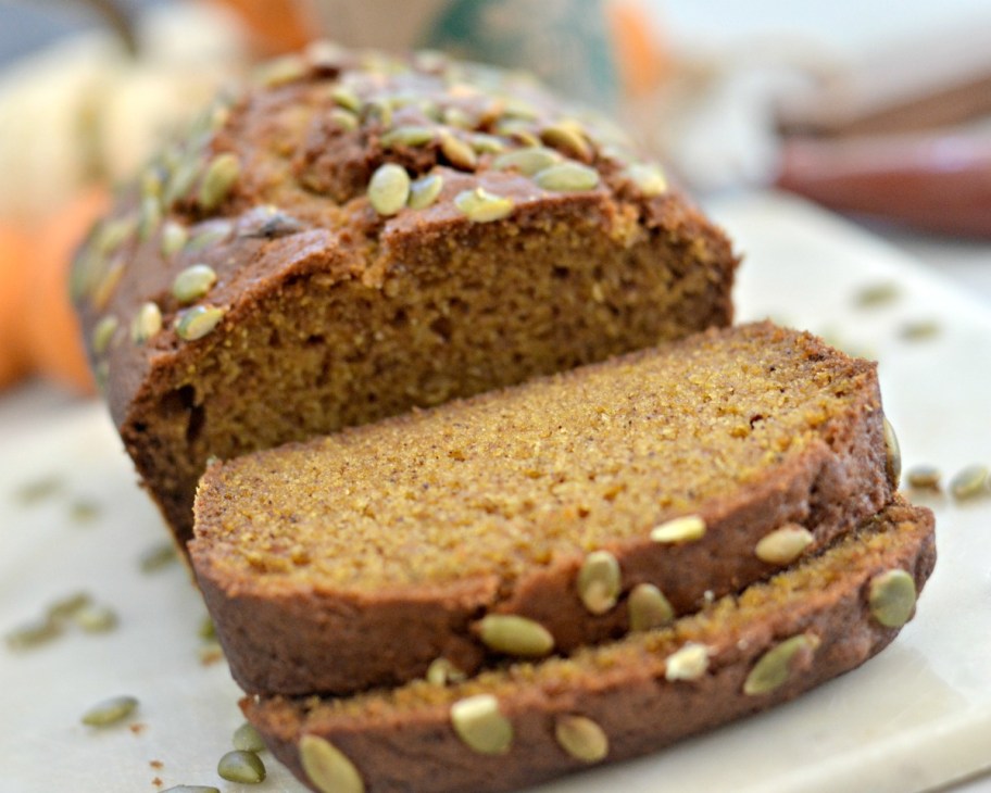 copycat starbucks sliced loaf of pumpkin bread