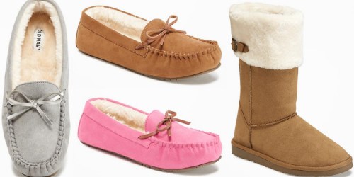 Old Navy: 40% Off Sitewide = Sherpa-Lined Moccasin Slippers Just $11.97 + More