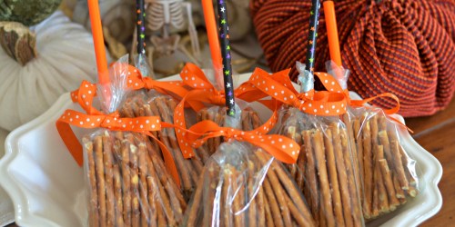 Make Witch Pretzel Broomsticks for a Fun, Non-Candy Halloween Treat!