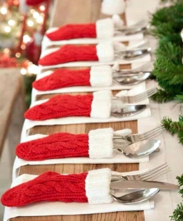 Dollar Store Mini Stocking Table Setting