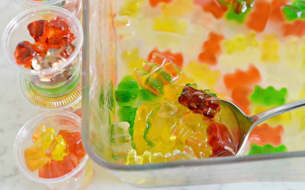 rummy bears in a bowl which is essentially alcohol gummy bears