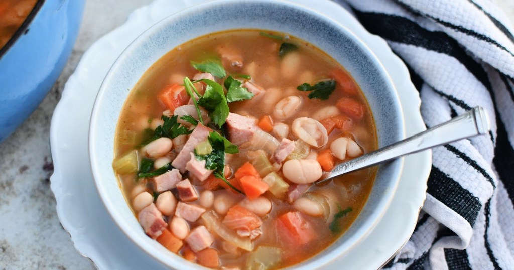 bowl of ham and bean soup