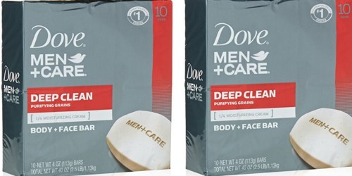 Amazon: Dove Men+Care Body and Face Bar 10 Count Pack Only $6.76 Shipped (68¢ Per Bar)