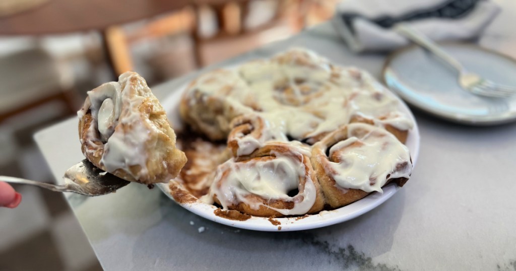 homemade cinnamon rolls on the counter