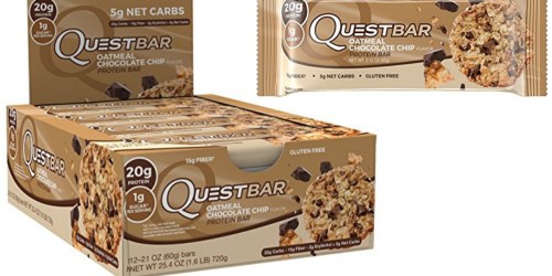 Amazon Prime: Quest Oatmeal Chocolate Chip Or Chocolate Brownie Protein Bars 12ct Only $18.99 (Just $1.58 Per Bar)