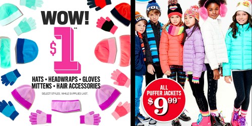 The Children’s Place: $1 Cold Weather Accessories, $9.99 Puffer Jackets & More (In-Store Only)