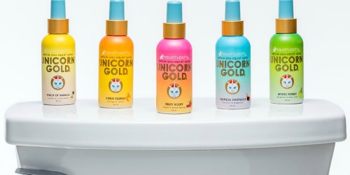 Squatty Potty: 40% Off Highly Rated Unicorn Gold Spray = Bottles As Low As $6 Each Shipped (Reg. $10)
