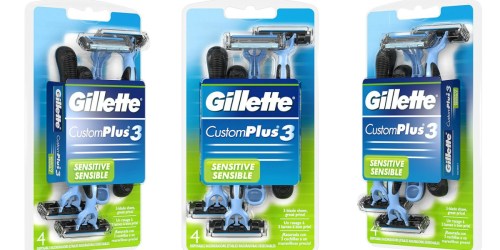Amazon: Gillette CustomPlus 3 Disposable Razors 4 Count Pack Only $1.84 Shipped