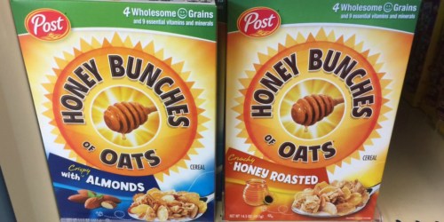 3 New Post Cereal Coupons = Honey Bunches of Oats & Great Grains 63¢ Per Box at Walgreens