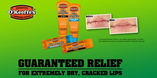 Possibly Test FREE O’Keeffe’s  Lip Repair Lip Balm