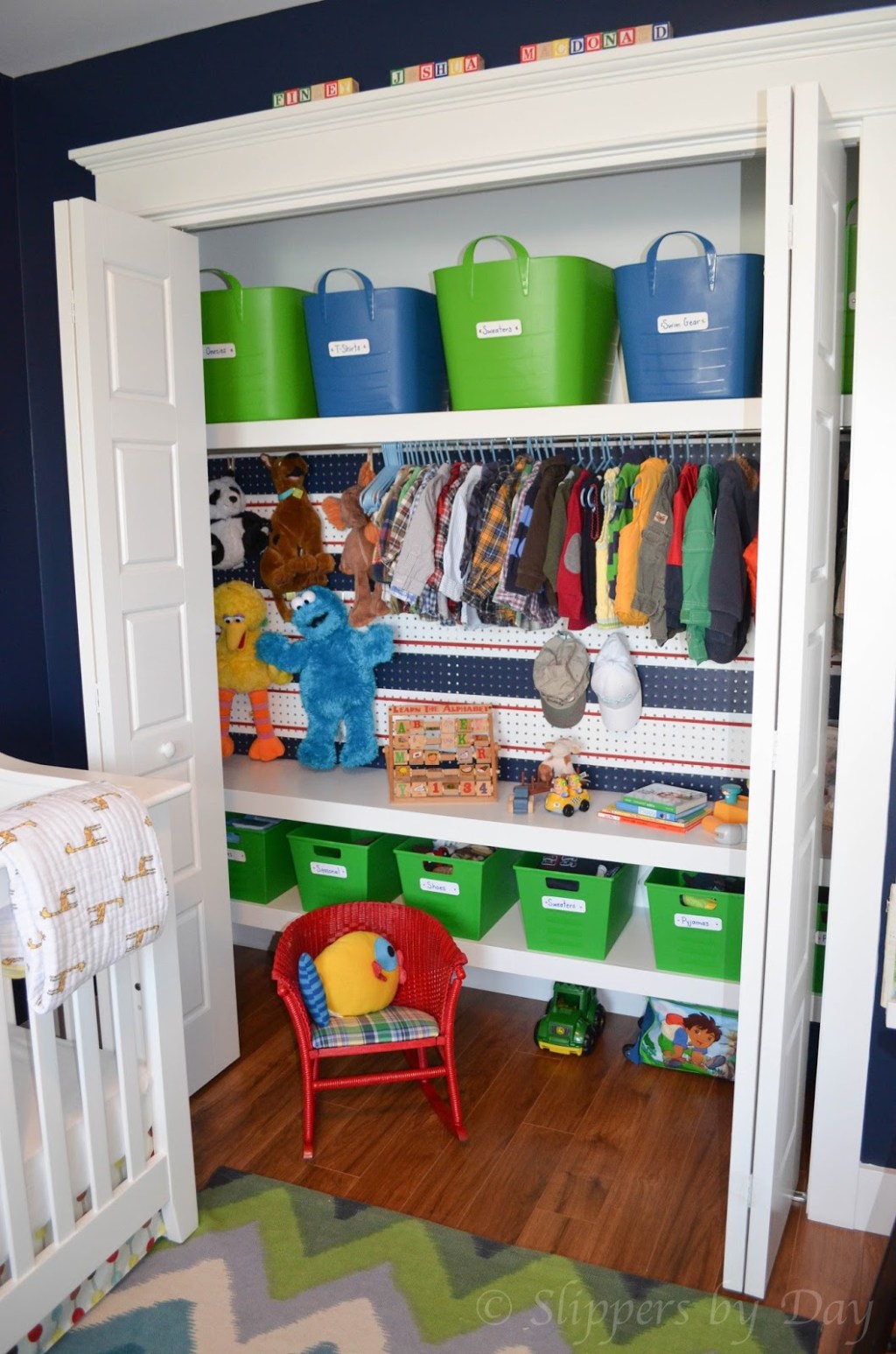 Pegboard Wall Kids Closet