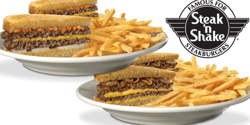Steak ‘n Shake: TWO Frisco or Patty Melt Sandwiches AND Fries Under $4 (Order Online)