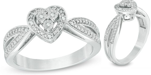 Zales.com: Diamond Accent Heart Frame Ring in Sterling Silver Only $29.99 Shipped (Reg. $119)