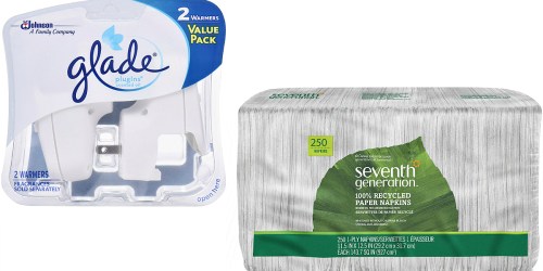 Amazon: Glade PlugIns Electric Warmer 2-Pack $1.71 Shipped + Nice Deal on Seventh Generation Napkins