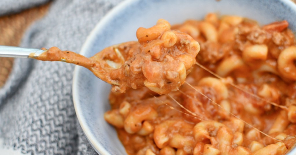 bowl with homemade goulash