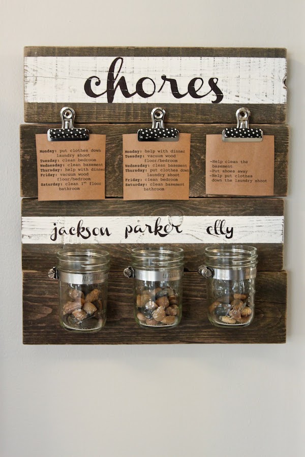 rustic DIY chore chart