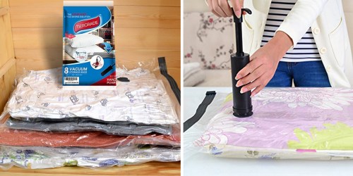 Amazon: 8 Pack Jumbo Vacuum Storage Bags w/ Travel Pump Only $15.99