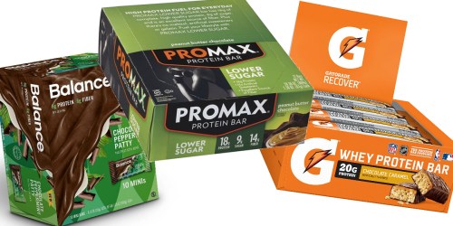 Amazon: Big Savings on Select Protein Bars (Balance, ProMax, Gatorade Recover & More)