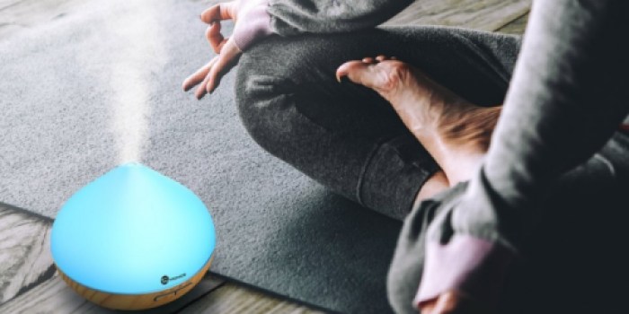 Amazon: Wood Grain 300 ml Essential Oil Diffuser w/ LED Nightlight Only $20.99