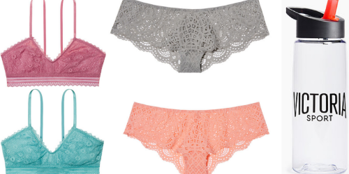 Victoria’s Secret: 2 Bralettes, 2 Panties AND Water Bottle Only $50 Shipped