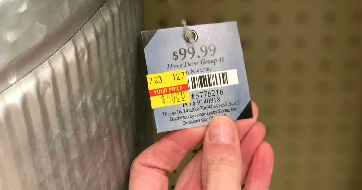 Hobby Lobby clearance tag