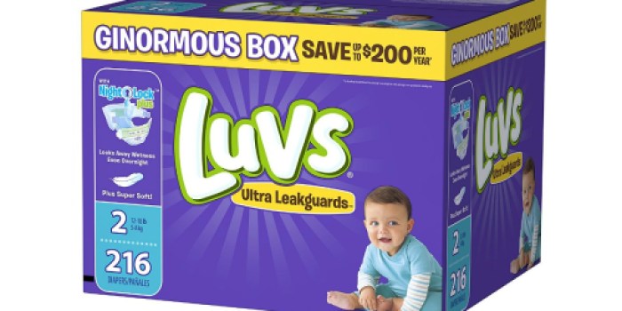 Amazon Family: Luvs Size 2 Diapers 216-Count Box Only $13.58 Shipped (Just 6¢ Per Diaper)