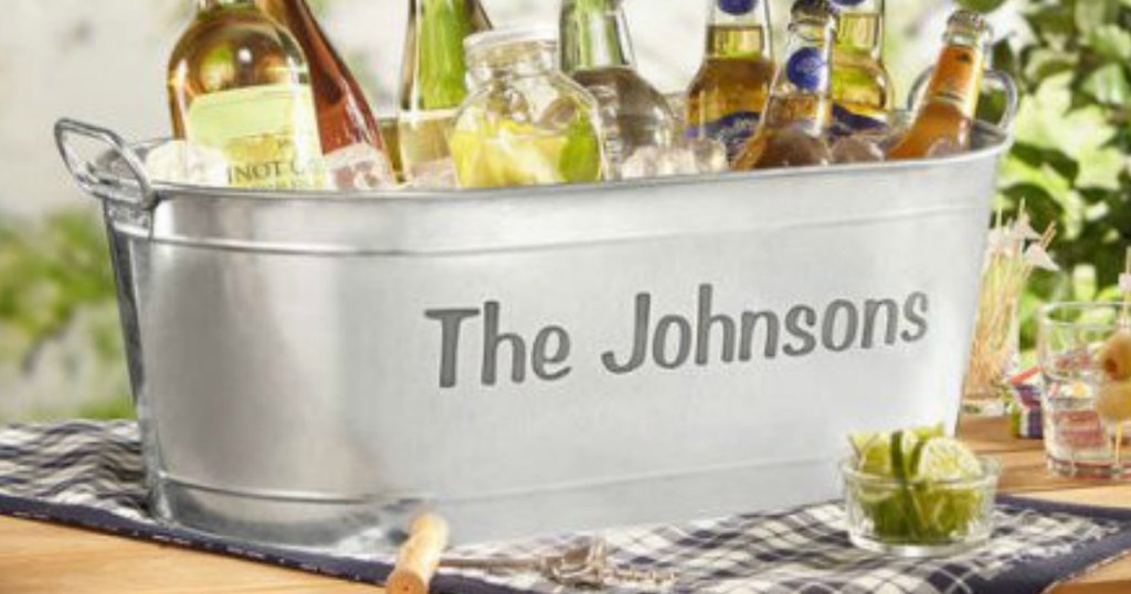Personalized Galvanized Beverage Tub