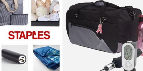 Staples.com: FREE Gift Up to $35 Value w/ $25+ Purchase – Duffle Bags, Mug Sets & More