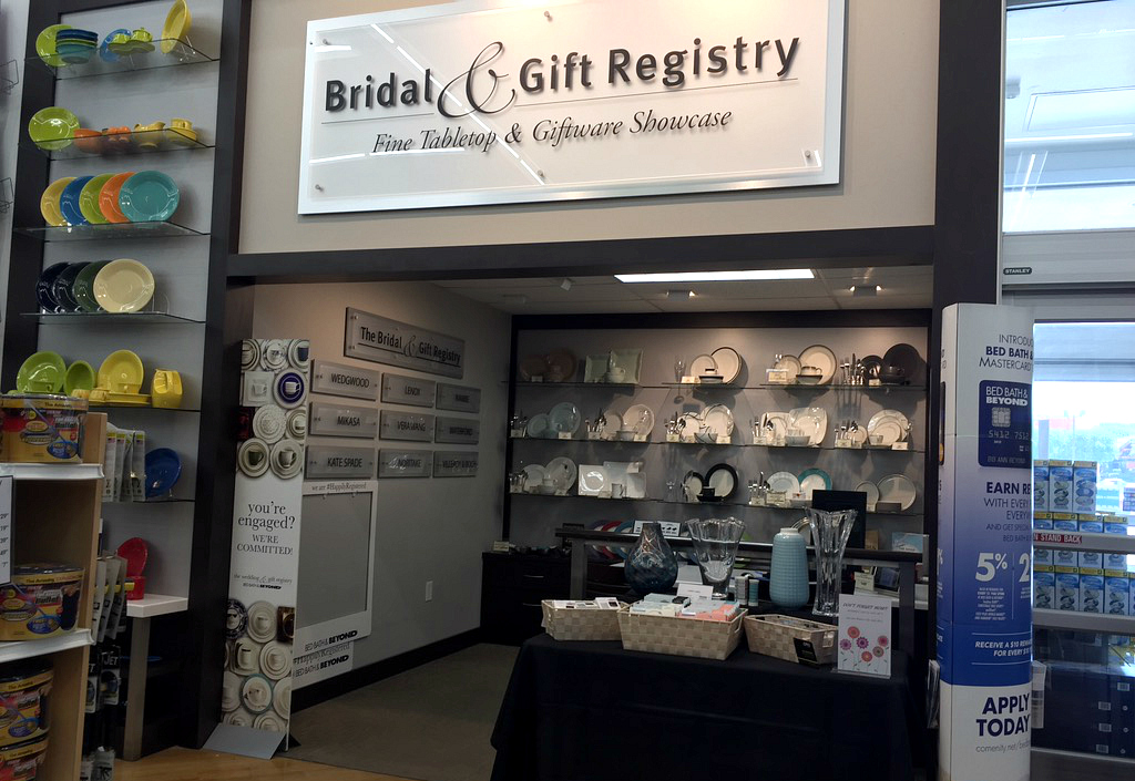 wedding registry section of the store with housewares