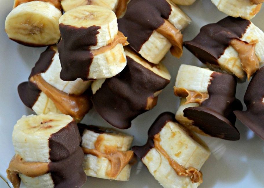 chocolate dipped banana bites