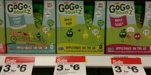 Target: GoGo Squeez Applesauce 4-Pack Only 95¢ (Just 24¢ Per Pouch)