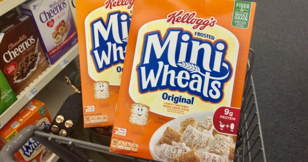 Kelloggs Mini Wheats in a acart