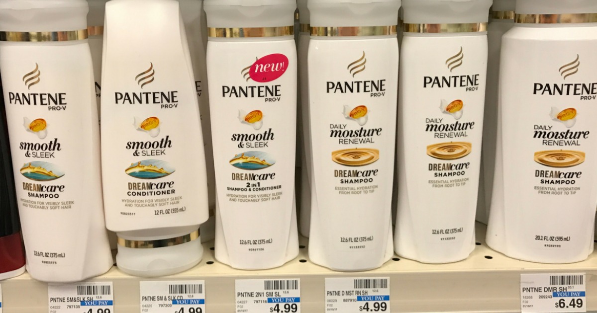 pantene shampoo on shelf 