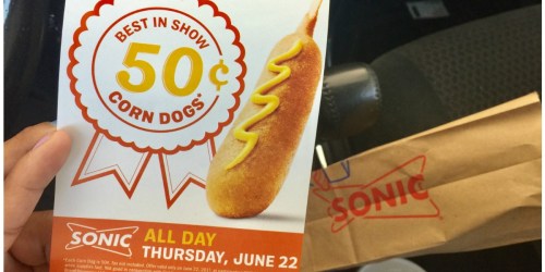 Sonic Drive-In: 50¢ Corn Dogs ALL DAY on June 22nd