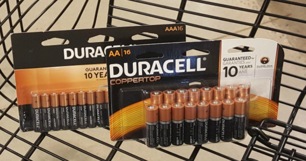 duracell batteries in a cart