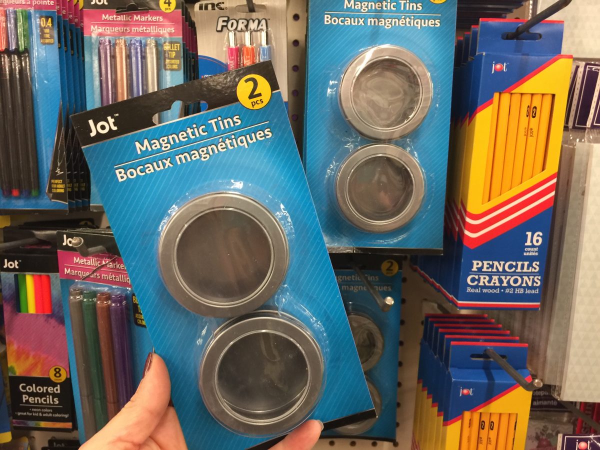 magnetic tins at Dollar Tree