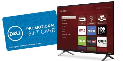 Dell.com: 43″ Roku Smart TV AND $100 Dell eGift Card Just $329.99 Shipped