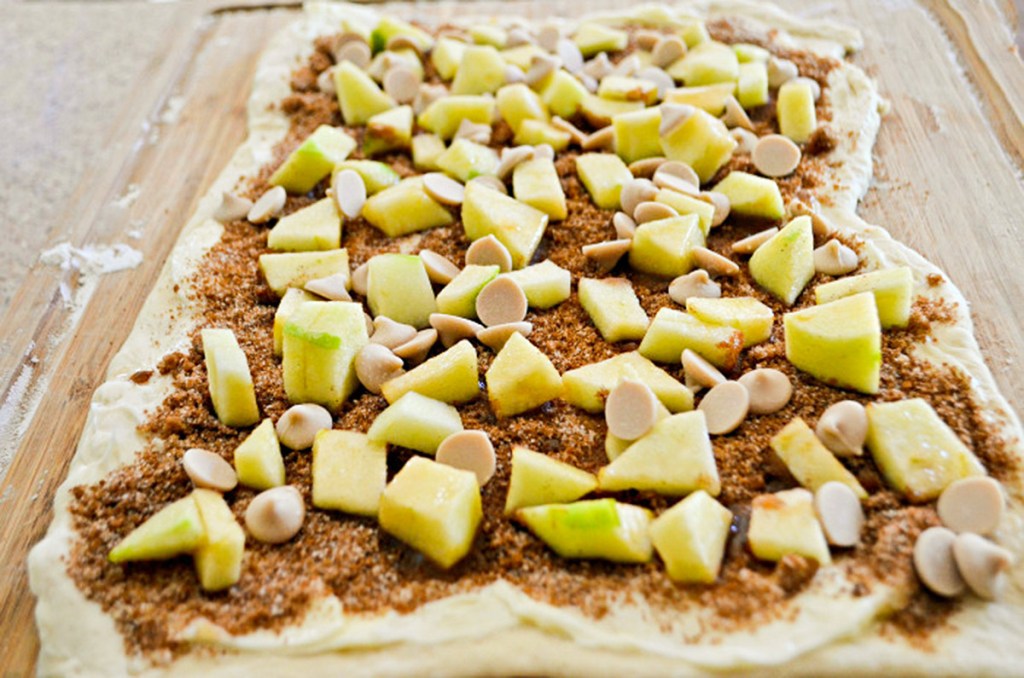 cinnamon roll ingredients on cutting board