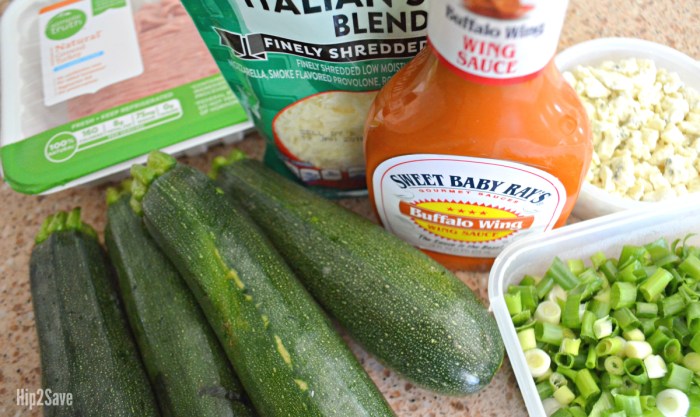 zucchini and Buffalo wing sauce