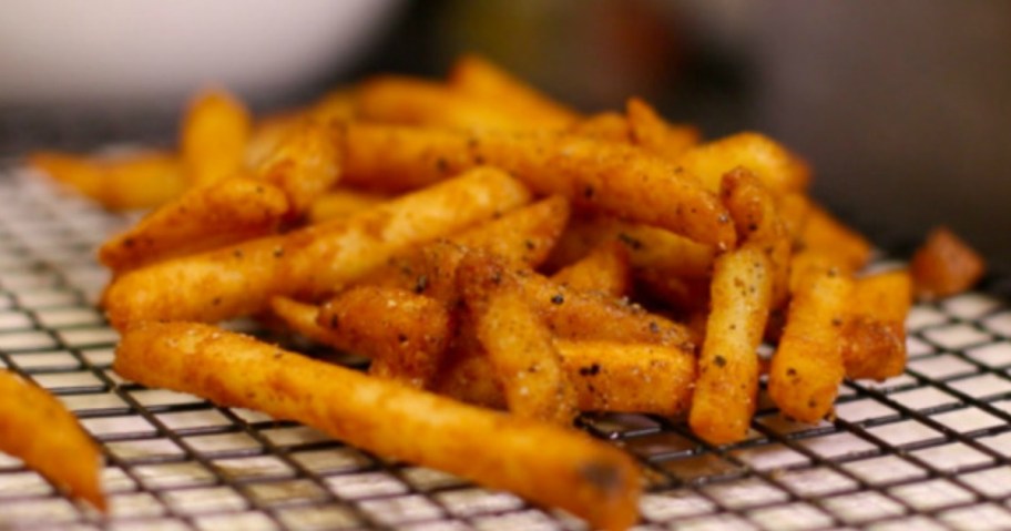 french fries on a wire rack
