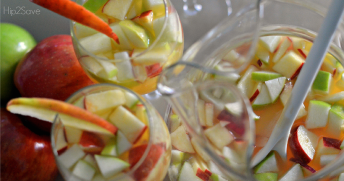 easy apple cider sangria, a fun halloween party food