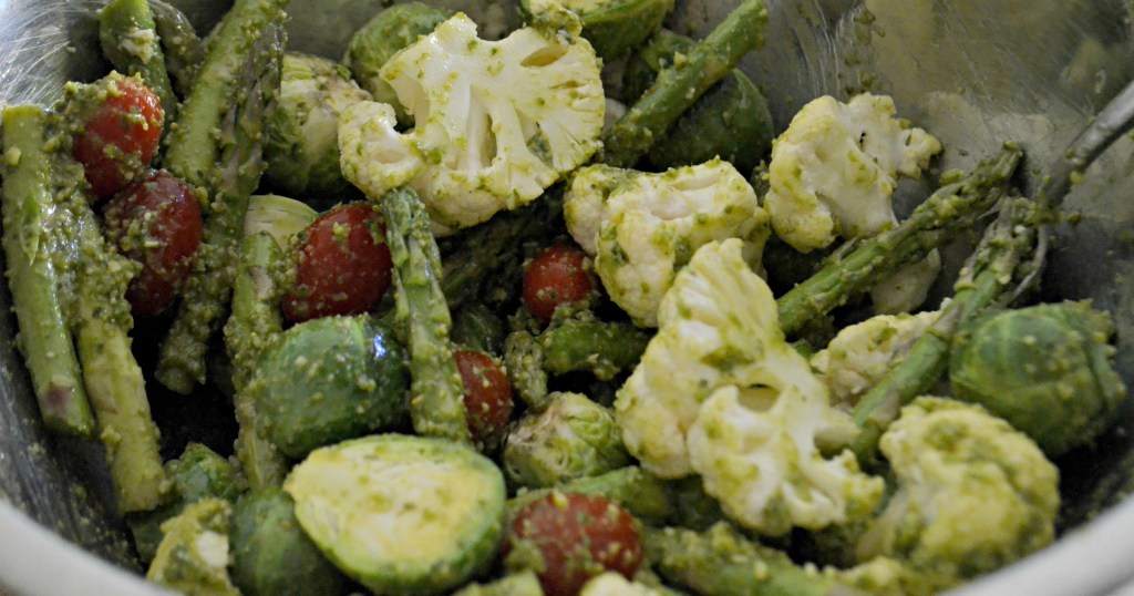 pesto roasted veggies