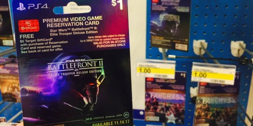 Target: Star Wars Battlefront II Video Game Reservation Card Just 25¢ + Free $5 Gift Card