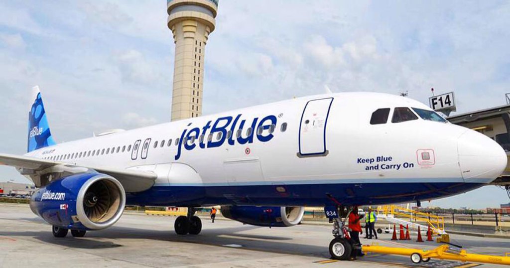 picture of a jetblue airplane outside