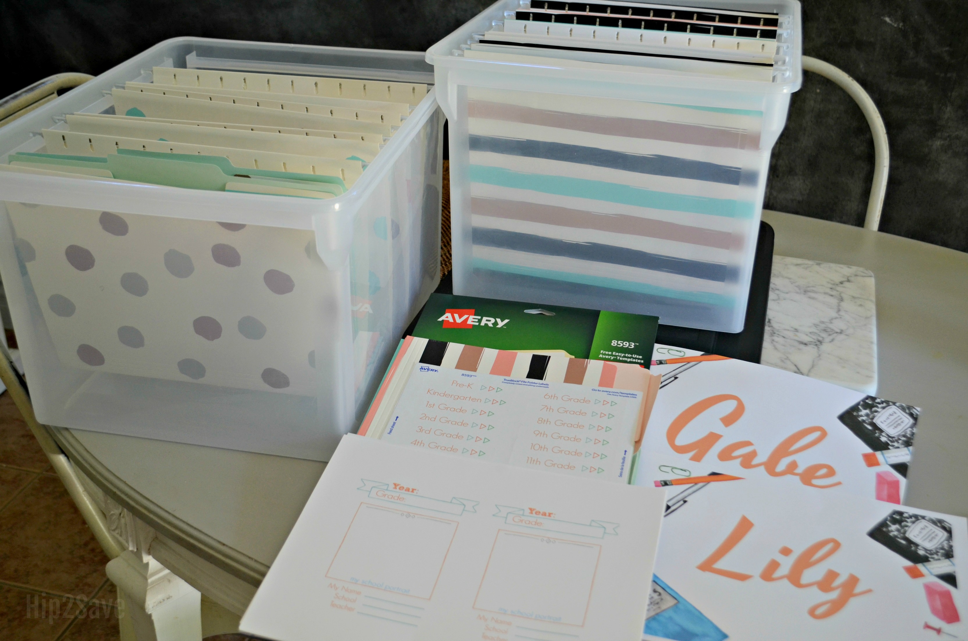 supplies needed to create school paper organizer