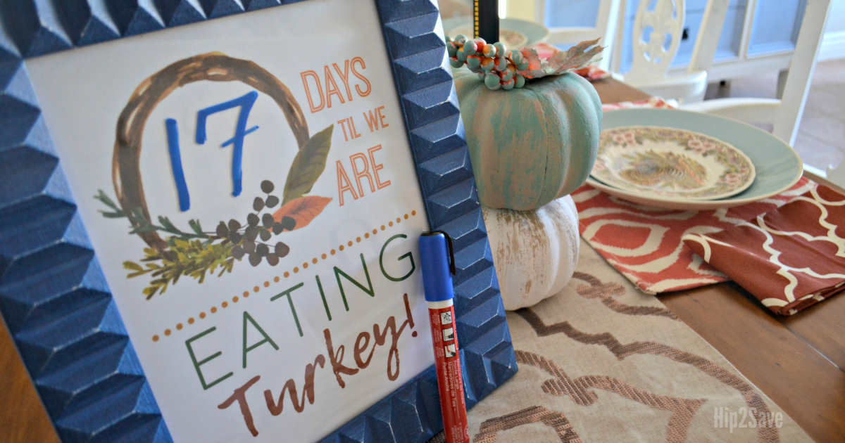 Thanksgiving countdown framed art