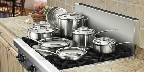 Highly Rated Cuisinart Stainless Steel 12-Piece Cookware Set Only $162.49 Shipped