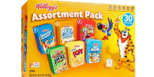 Amazon: Kellogg’s Mini Cereal 30-Count Pack ONLY $6.50 Shipped (Just 22¢ Per Box)