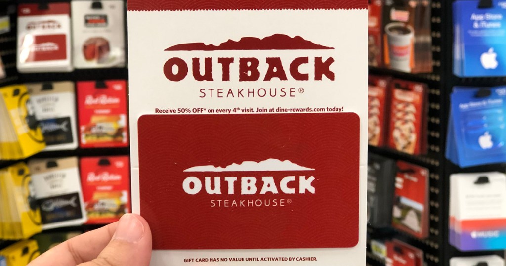 outback gift card being held in store