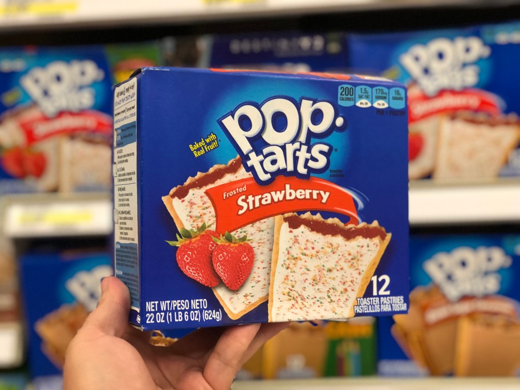 holding Strawberry Pop Tarts